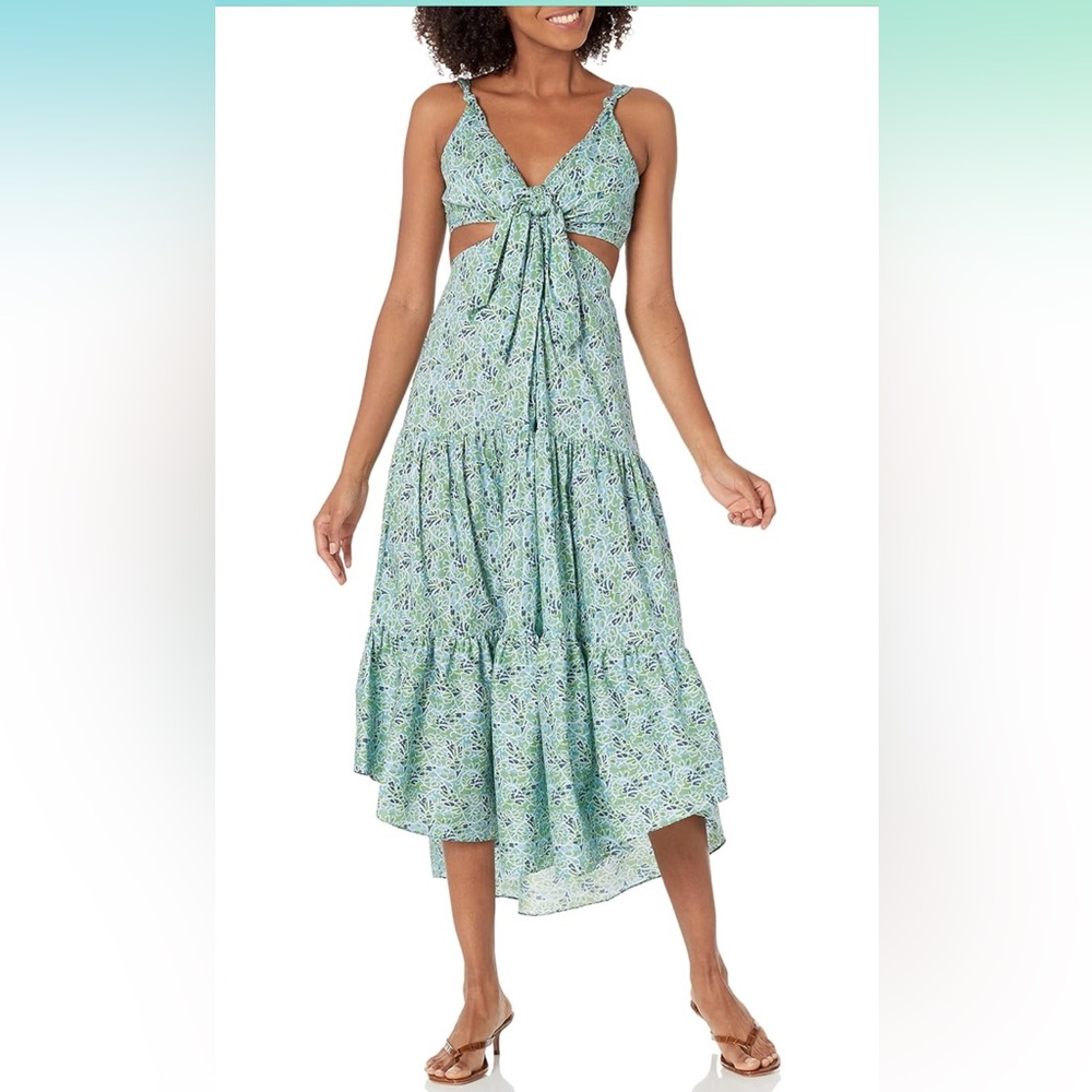 Cinq a Sept Midi Cutout Dress Davian in Deja Blue 2 NWT